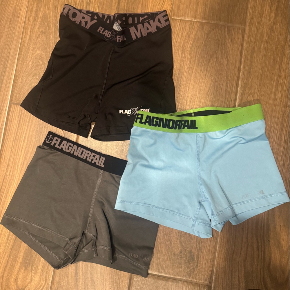 Flag Nor Fail training shorts Trio - Black, Gray, Light Blue